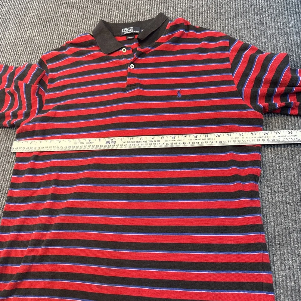Polo Ralph Lauren Shirt Mens XL Rugby Long Sleeve Polo Black Red Pony